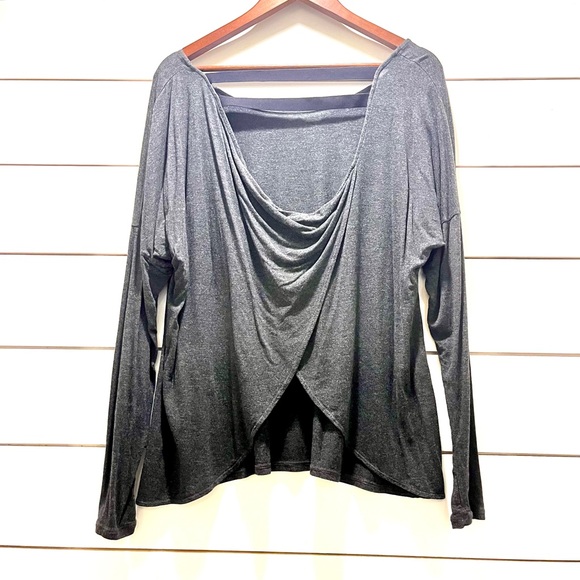 Gray Women's Drape Back Athletic Top - Picture 1 of 3